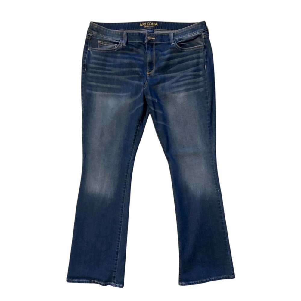 Women's / Junior's ARIZONA JEAN CO Whiskered Mid-Rise Flare Leg Jeans Size 17